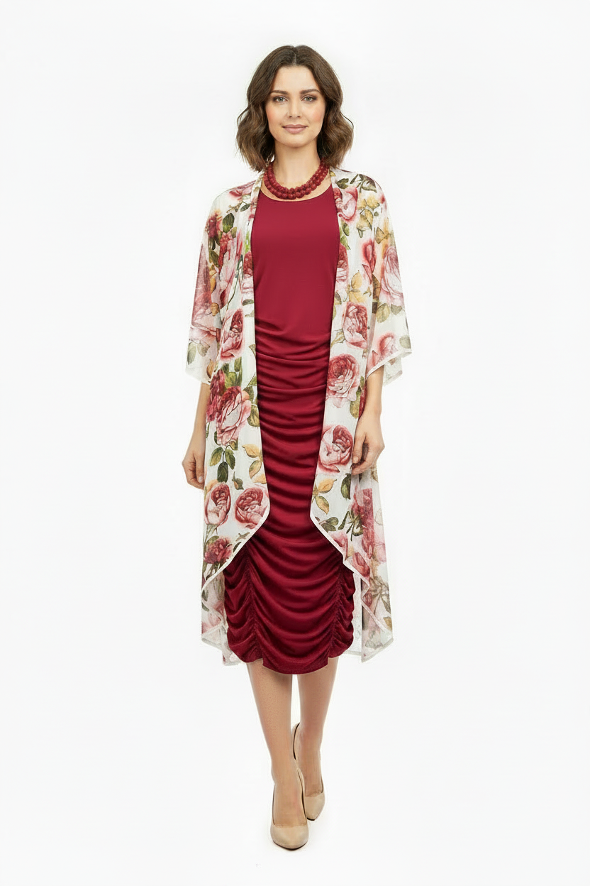 JELLICOE pink floral kimono/coat, size L fits 16+