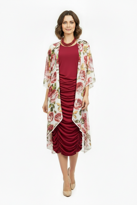 JELLICOE pink floral kimono/coat, size L fits 16+