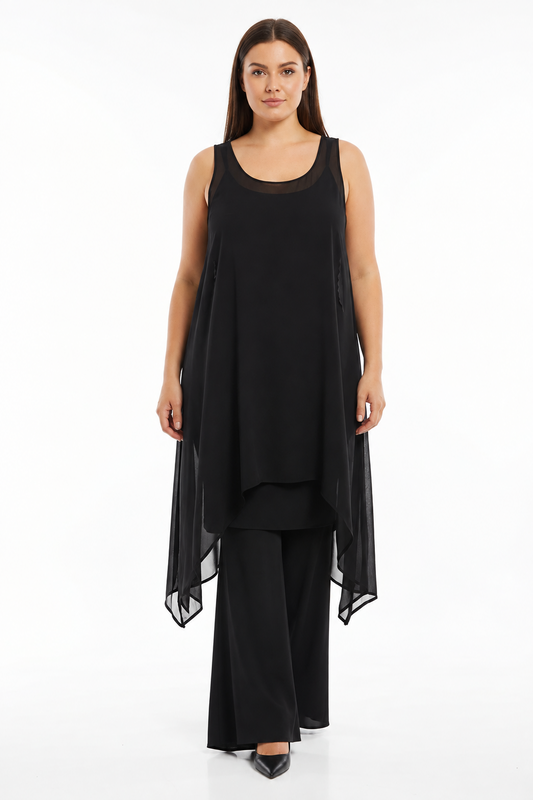 Et Al black silk top, size 5/16
