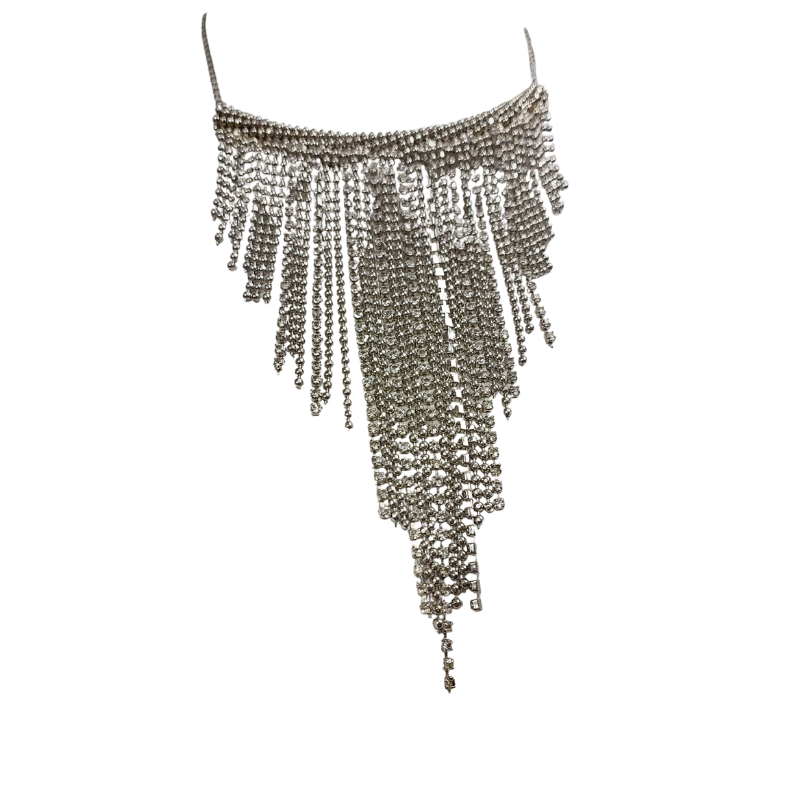 Silver bling chain necklace