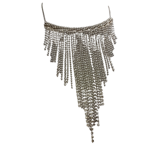Silver bling chain necklace