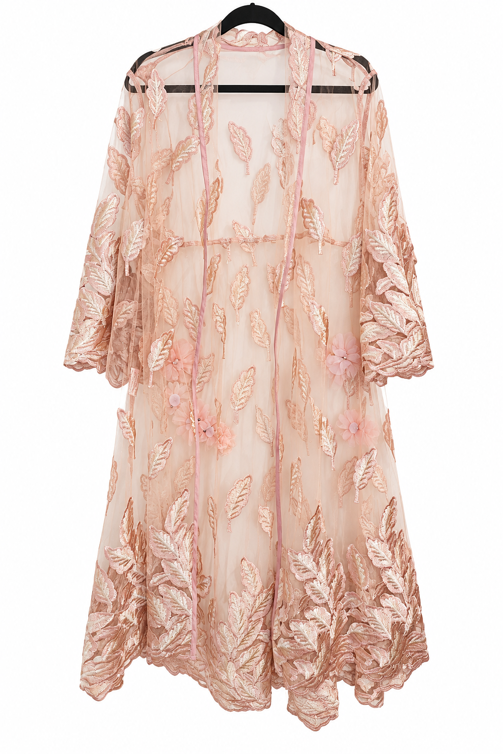 JELLICOE pink embroidered coat, XS-fits 8/10