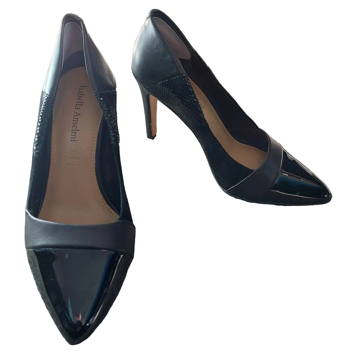 Isabella black patent leather heels, size 36/5