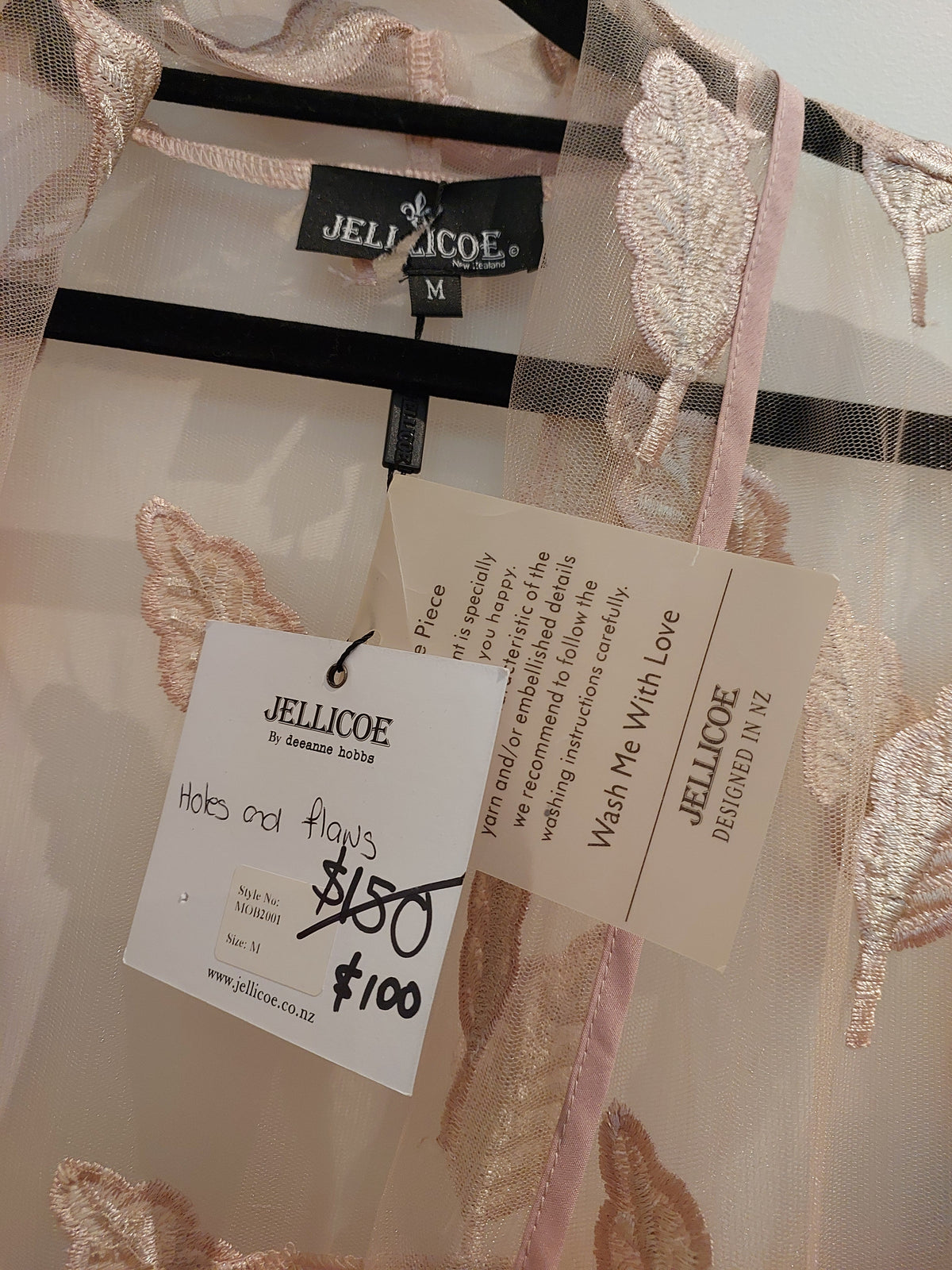 JELLICOE pink embroidered coat, XS-fits 8/10