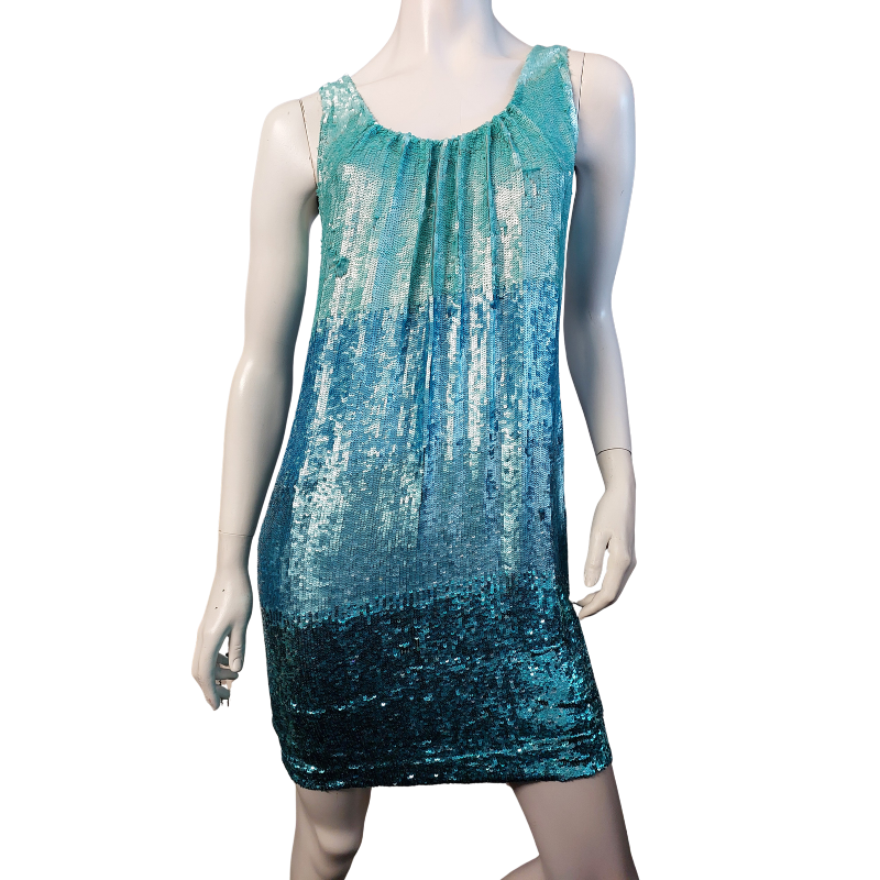 Aqua blue sequin formal/party dress, size 8