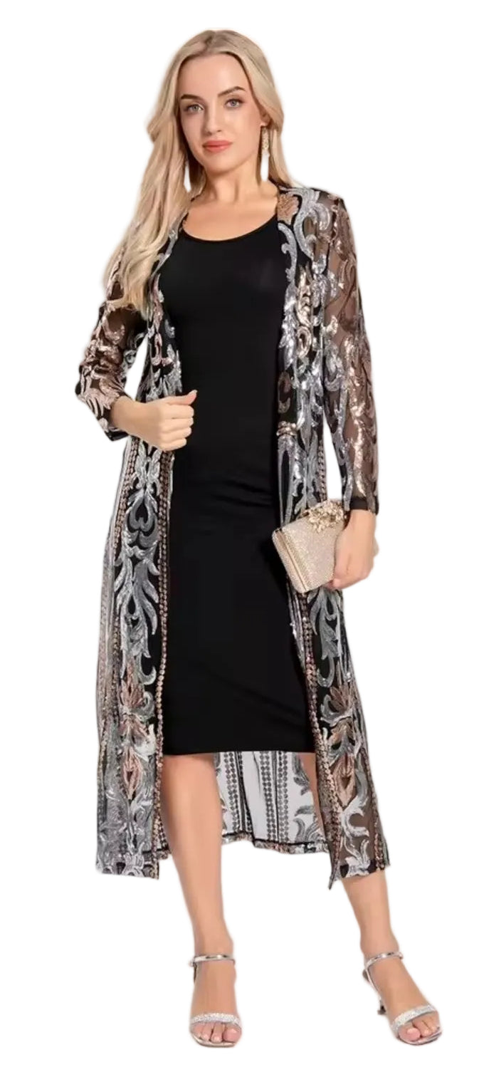 NEW silver/rose gold sequin coat, size 10-18
