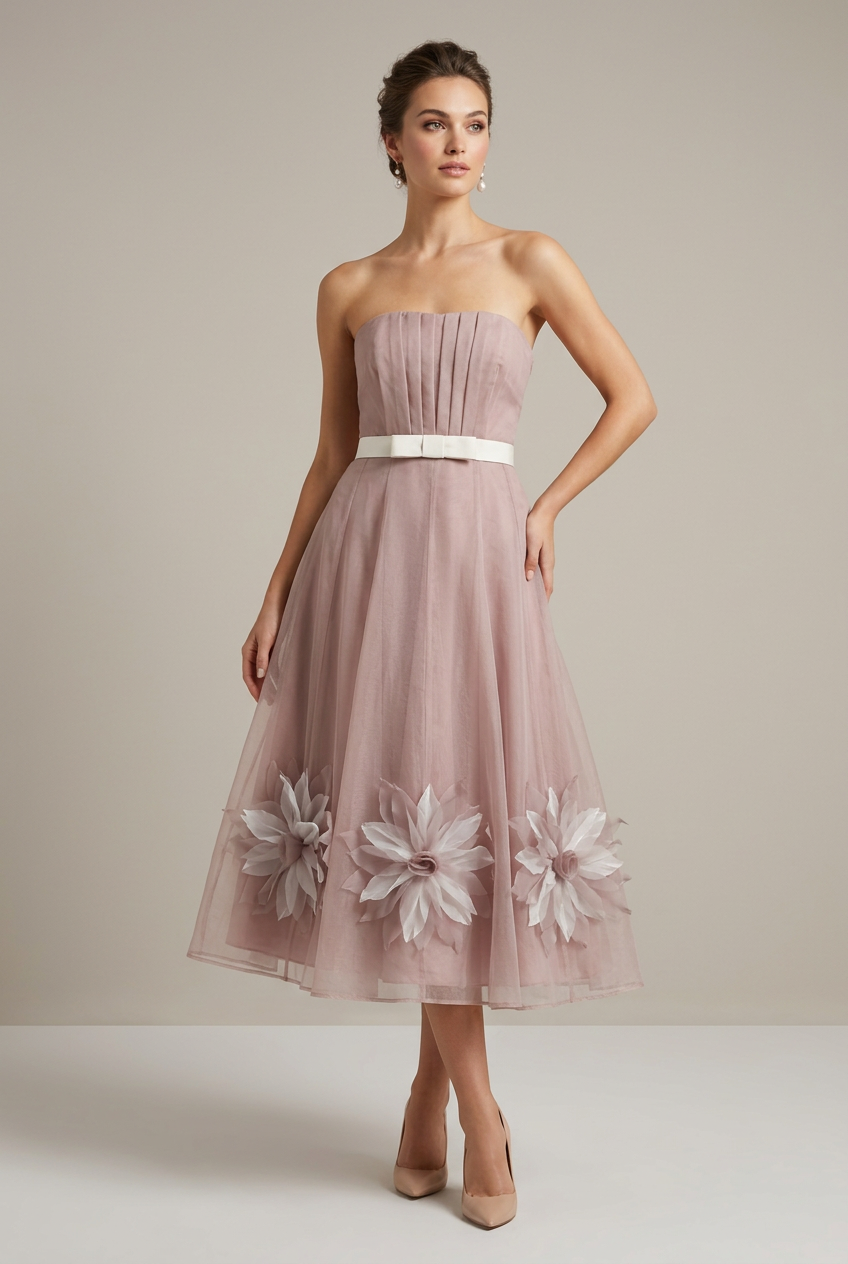 Coast dusky pink organza midi formal/party dress, size 12-14
