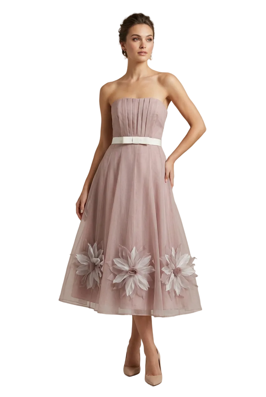 Coast dusky pink organza midi formal/party dress, size 12-14