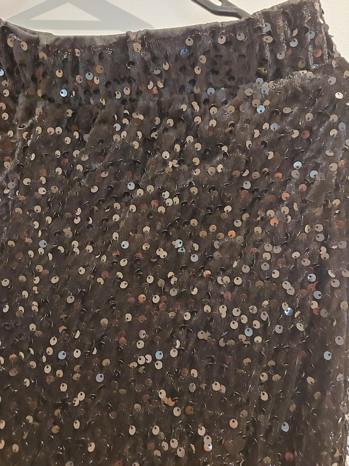 New black sequin wide leg pants, size 10/12