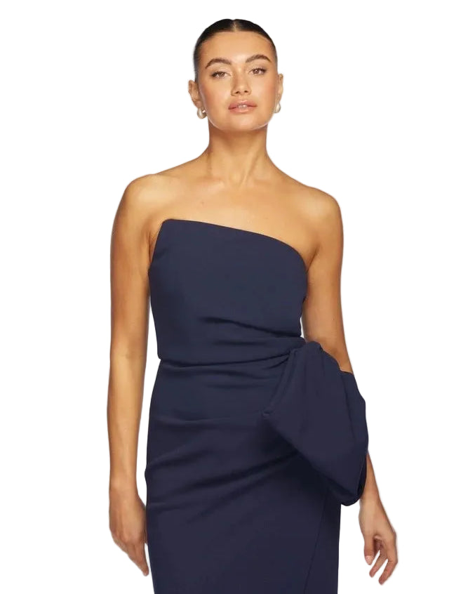 New Pilgrim navy strapless formal/party midi dress, size 12-14