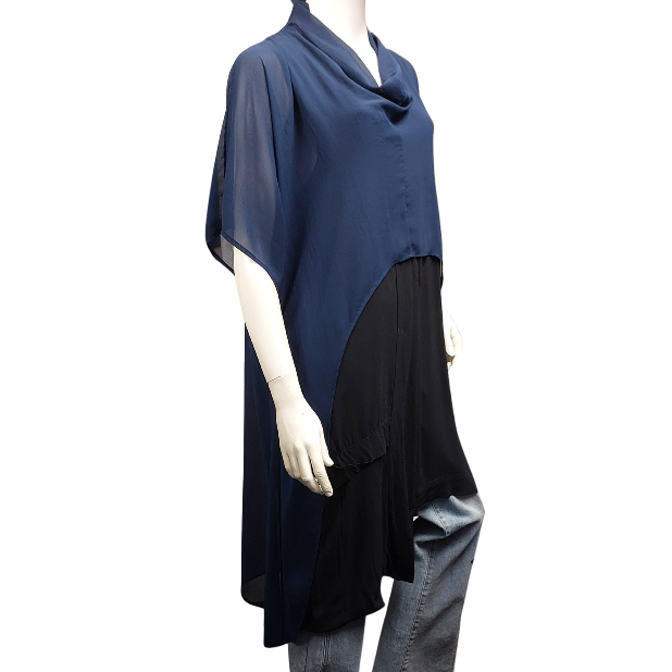 Tiffany Treloar navy blue layering top size L 14-16