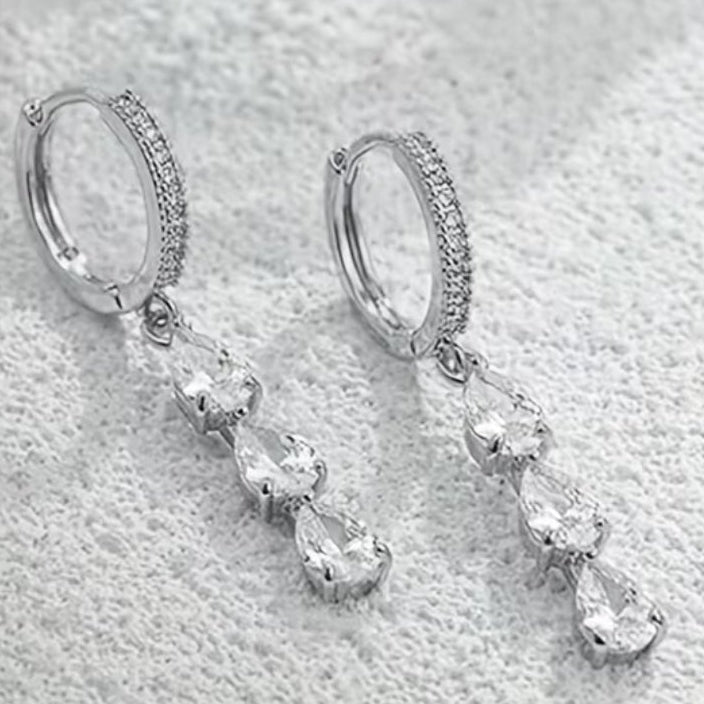 Gold or silver plated stainless steel drop earrings