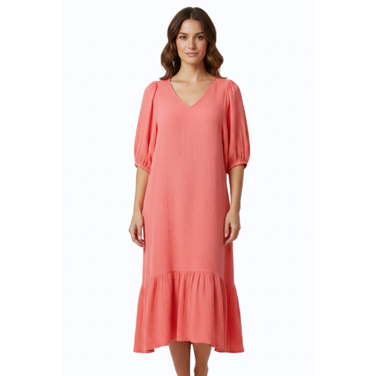 Stella & Gemma cheesecloth melon dress, size 10