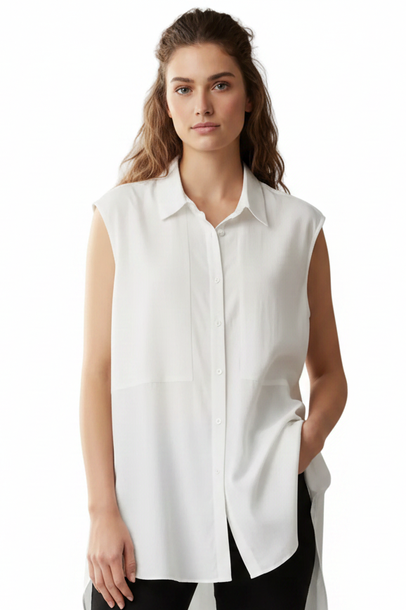 Veronica Maine ivory corporate Summer top size 12