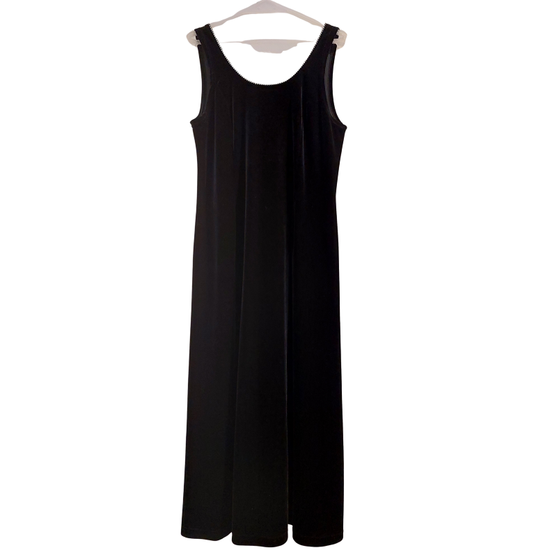 Black velvet crystal neckline formal/ball dress, size 12