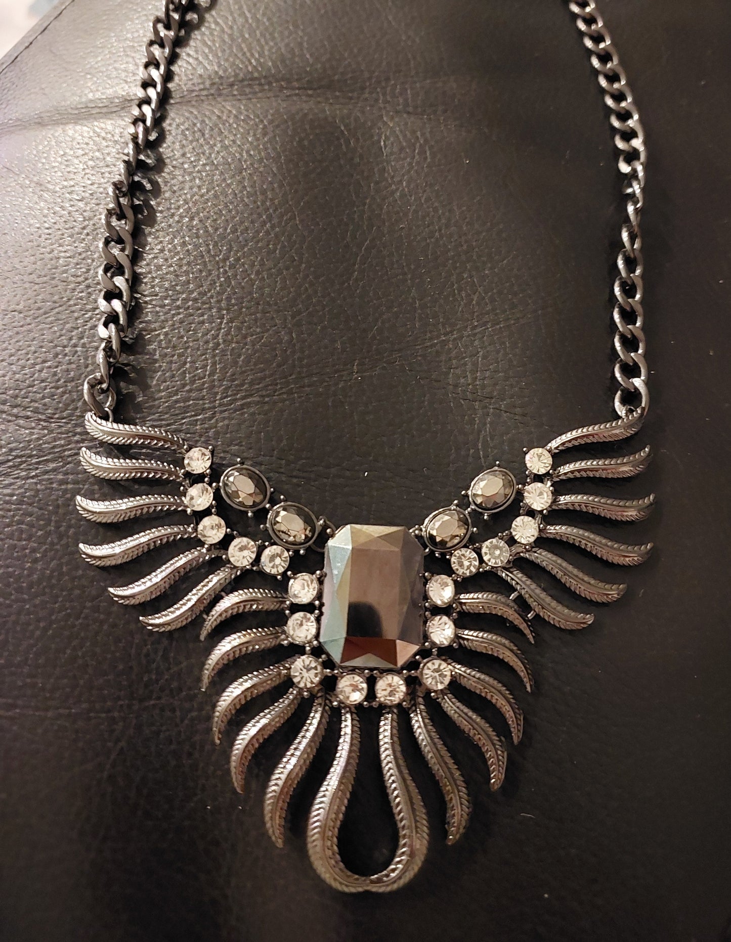 Dark silver statement necklace