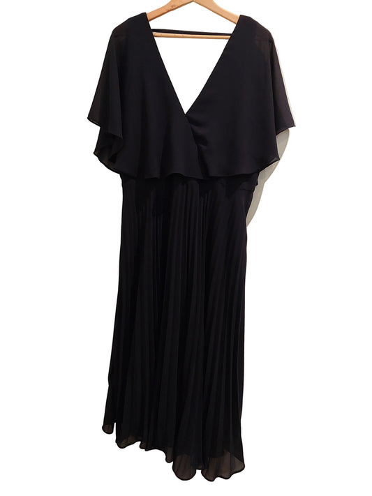 Navy chiffon top pleated maxi formal, size 16-18