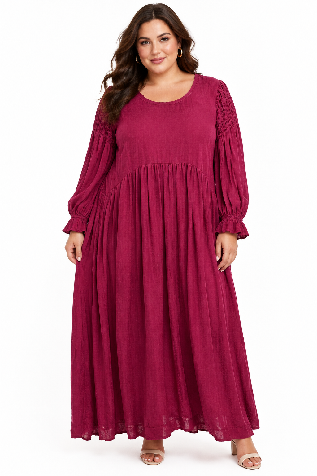 Briarwood cerese pink silky l/s dress size L/16