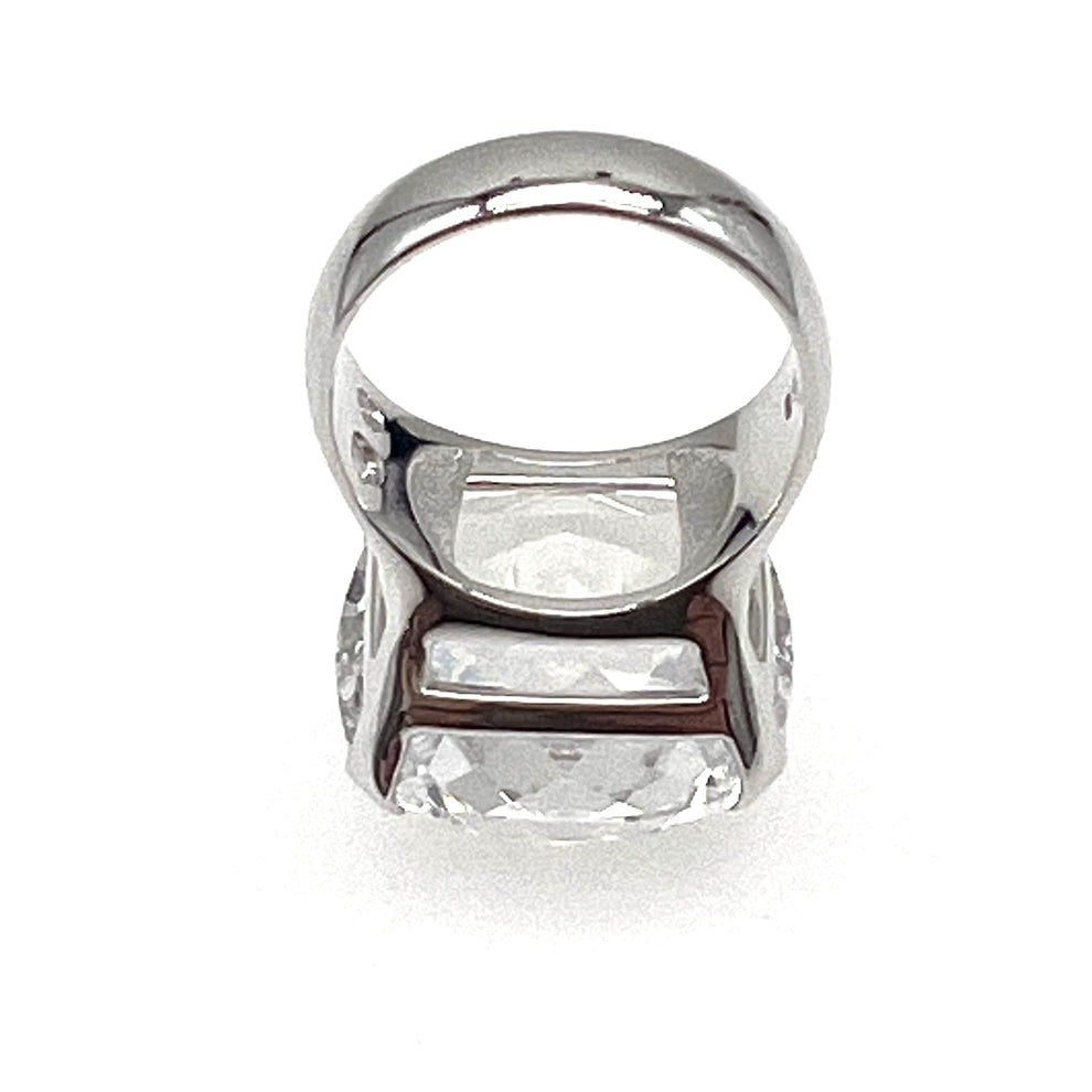 Swarovski silver crystal dress ring, size 6