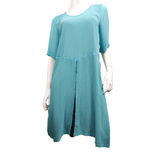 Bittermoon teal chiffon layering top, size 10-12