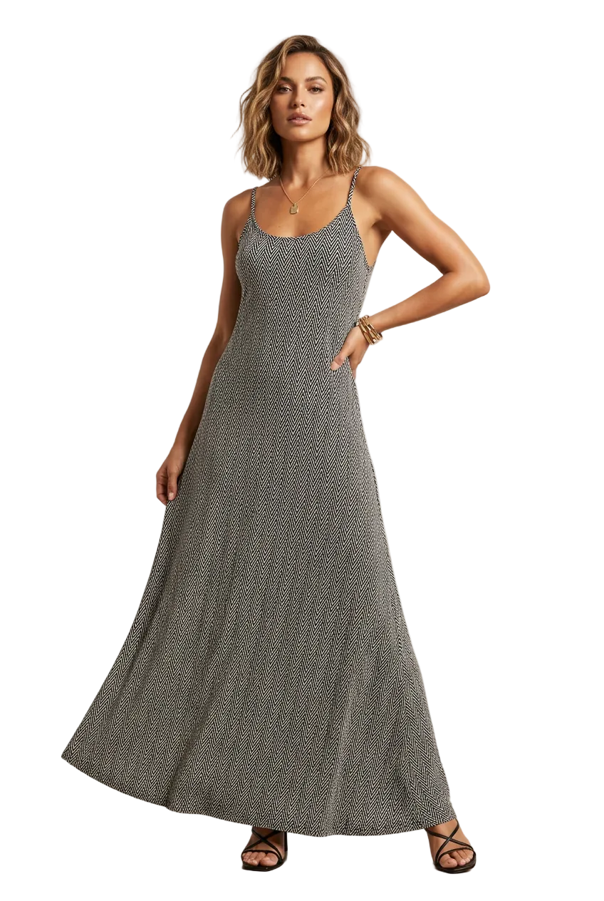 Glassons black & white maxi Summer dress, size 10