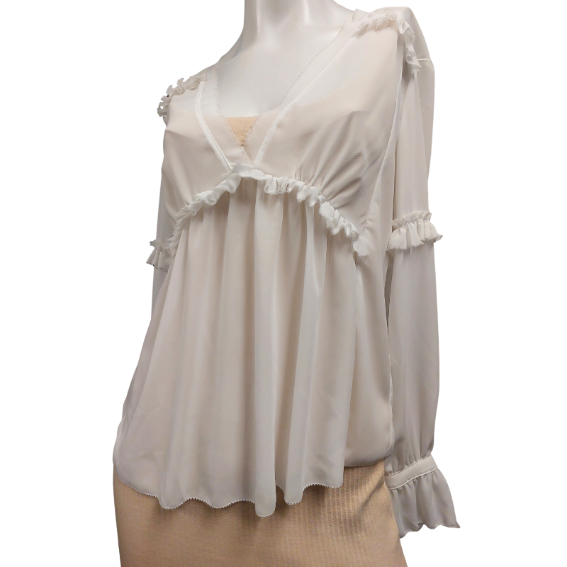 ZK Designer zoe kratzmann ivory chiffon top, size S, 10/12