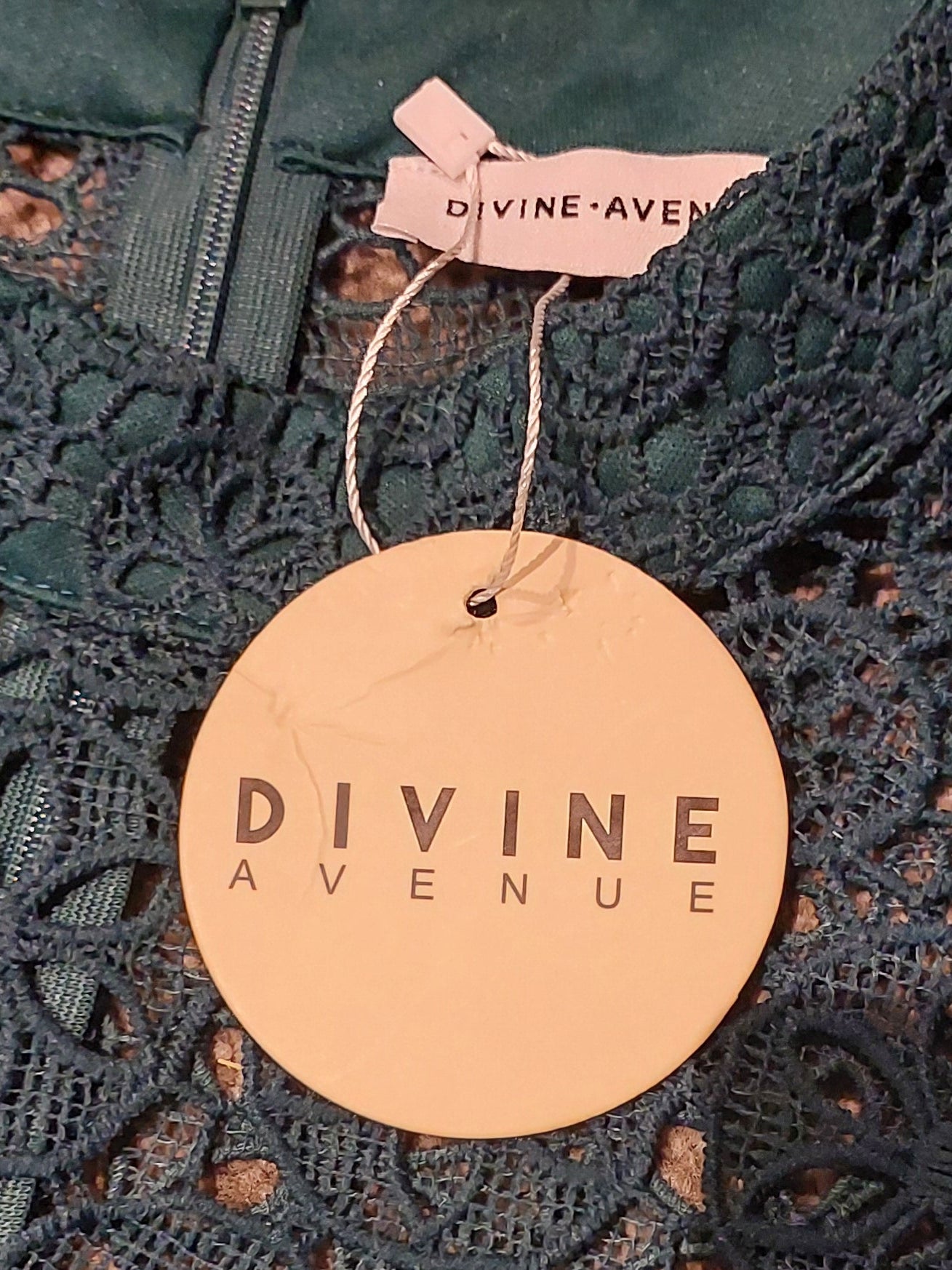 Divine Avenue forest green lace formal dress, size 10-12
