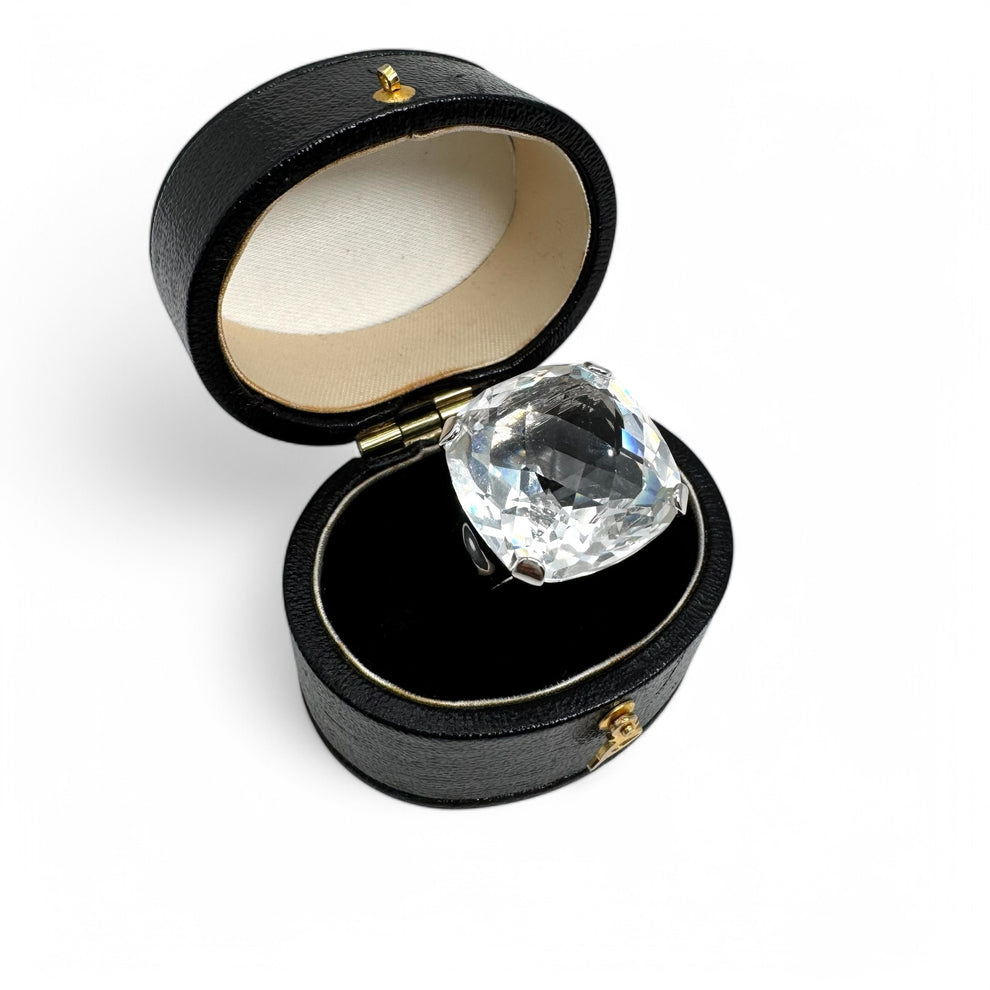 Swarovski silver crystal dress ring, size 6