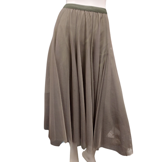 Khaki green tulle skirt, OSFM, fits 8-10-12