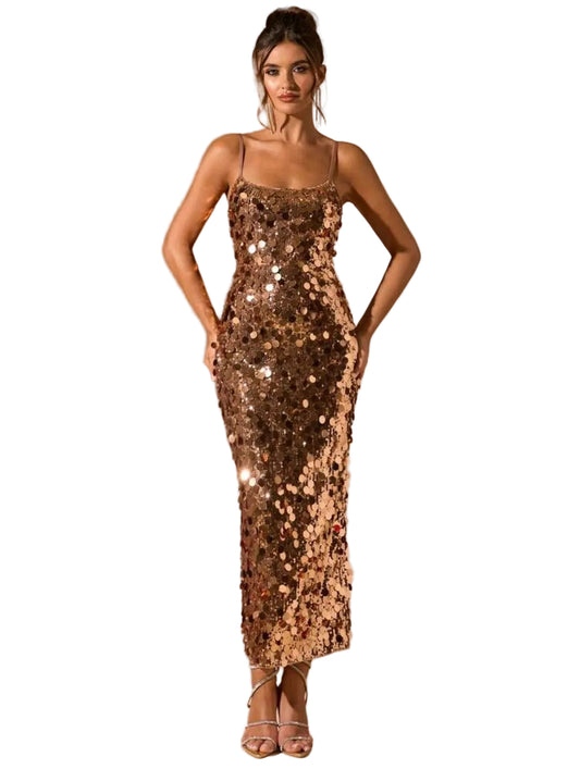 Gold sequin formal/ball/party  dress, size 10