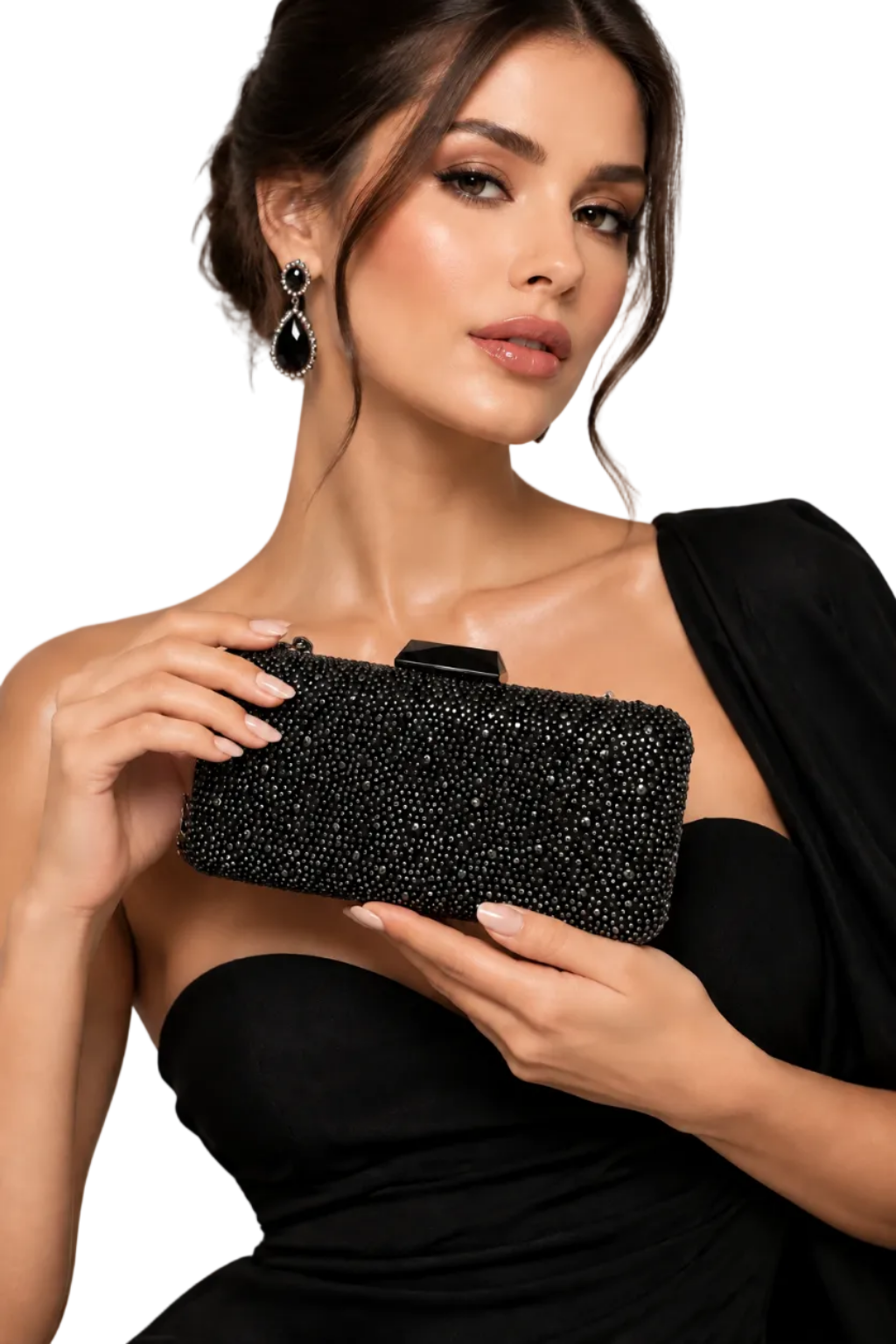 Red Currant black evening bag