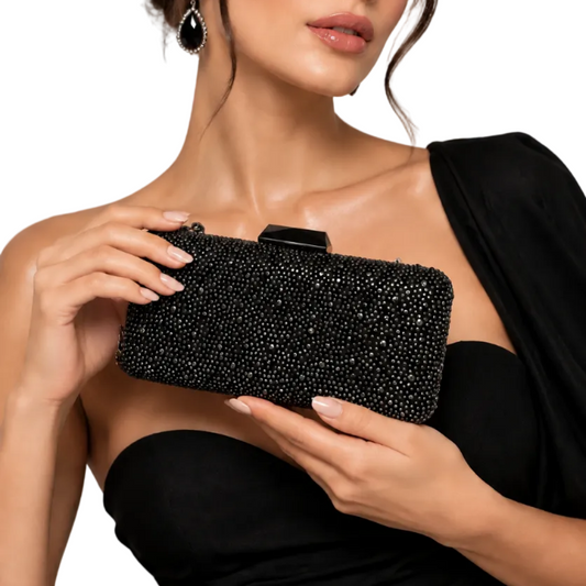 Red Currant black evening bag-Hire