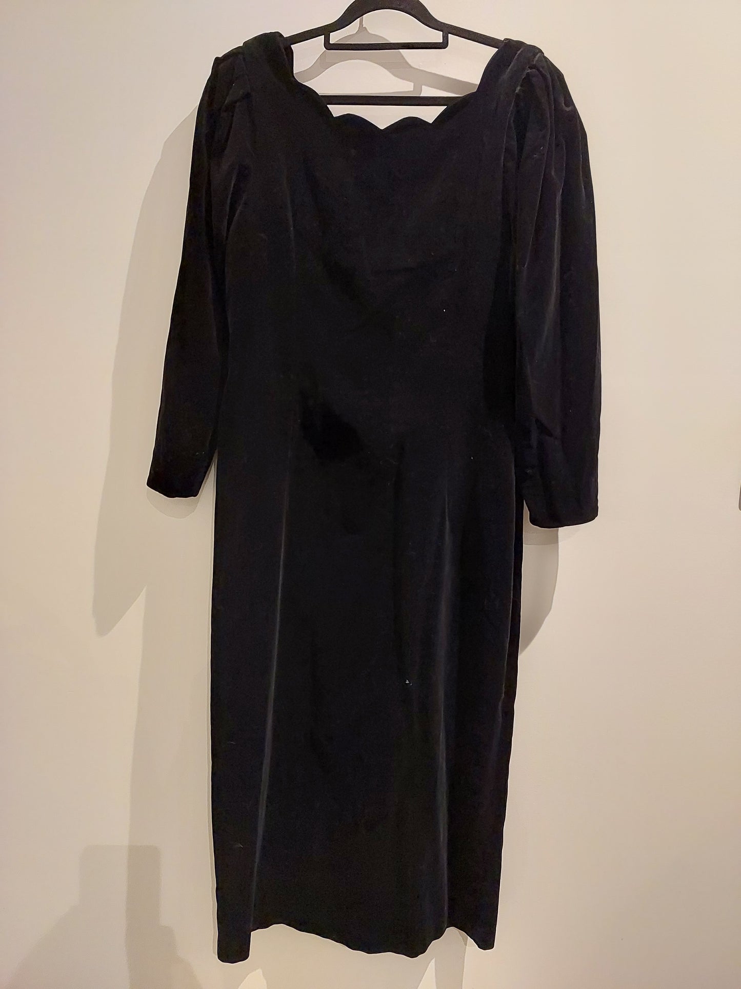 Black velvet v back formal/ball dress, size 12