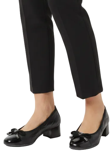 Hispanitas black leather low block heels/shoes, size 42/11