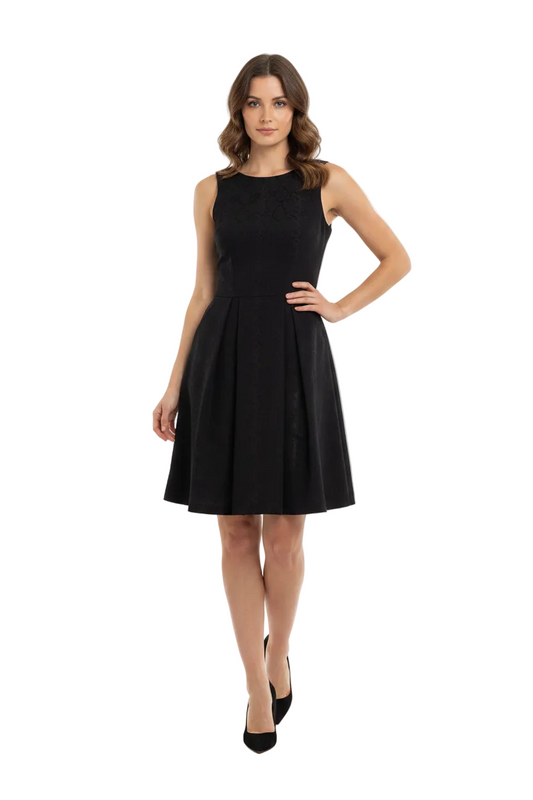 Cue black snakeskin embossed cocktail/boardroom dress, size 8
