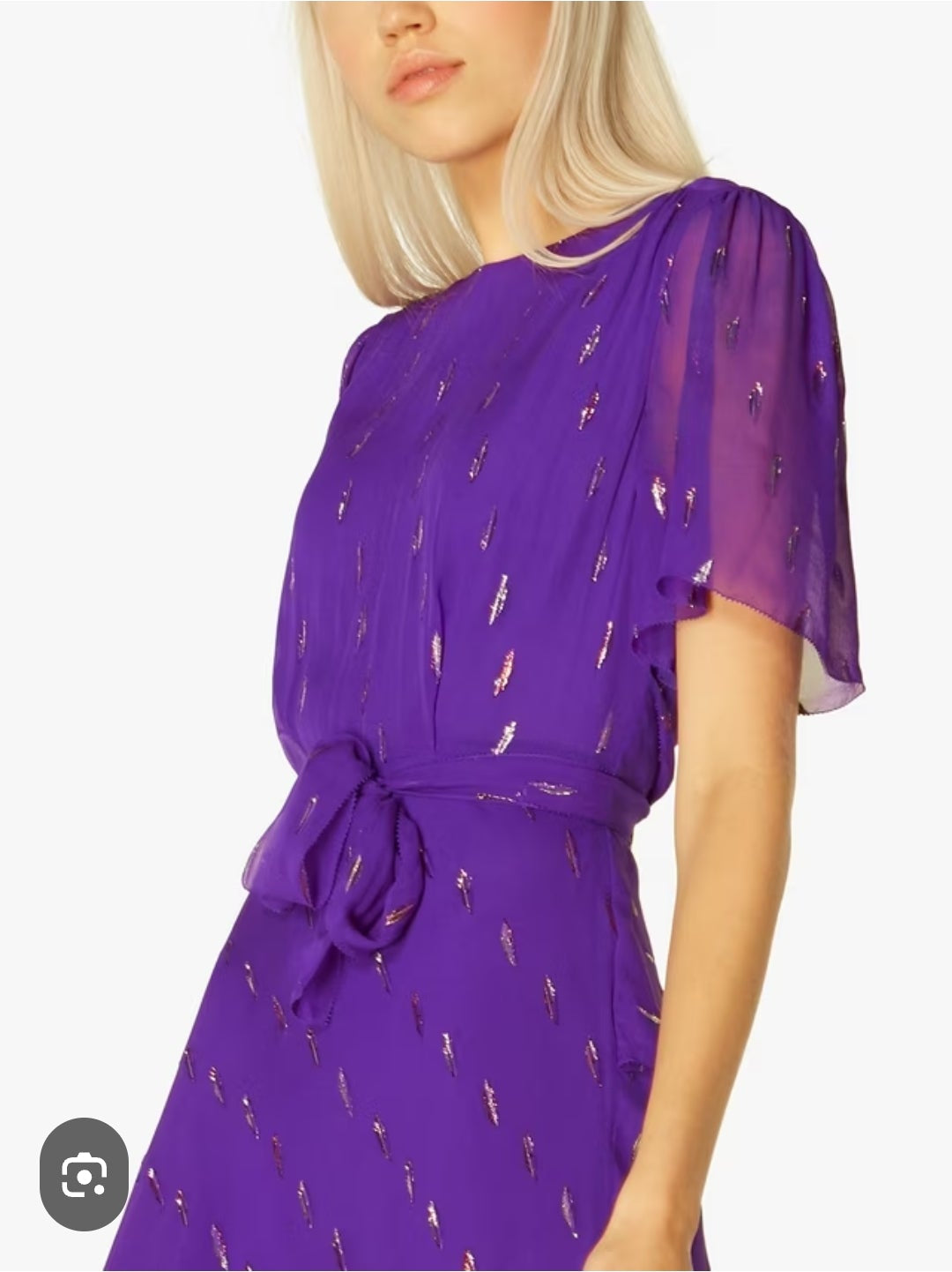 LK Bennett purple/ silver dress, size 10-12