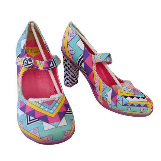 New Hot Chocolate Design  Chocolaticas Geometric Women's Mary Jane Pumps/ heels, size 38/7