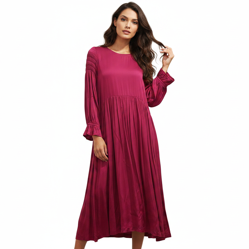 Briarwood cerese pink silky l/s dress size L/16