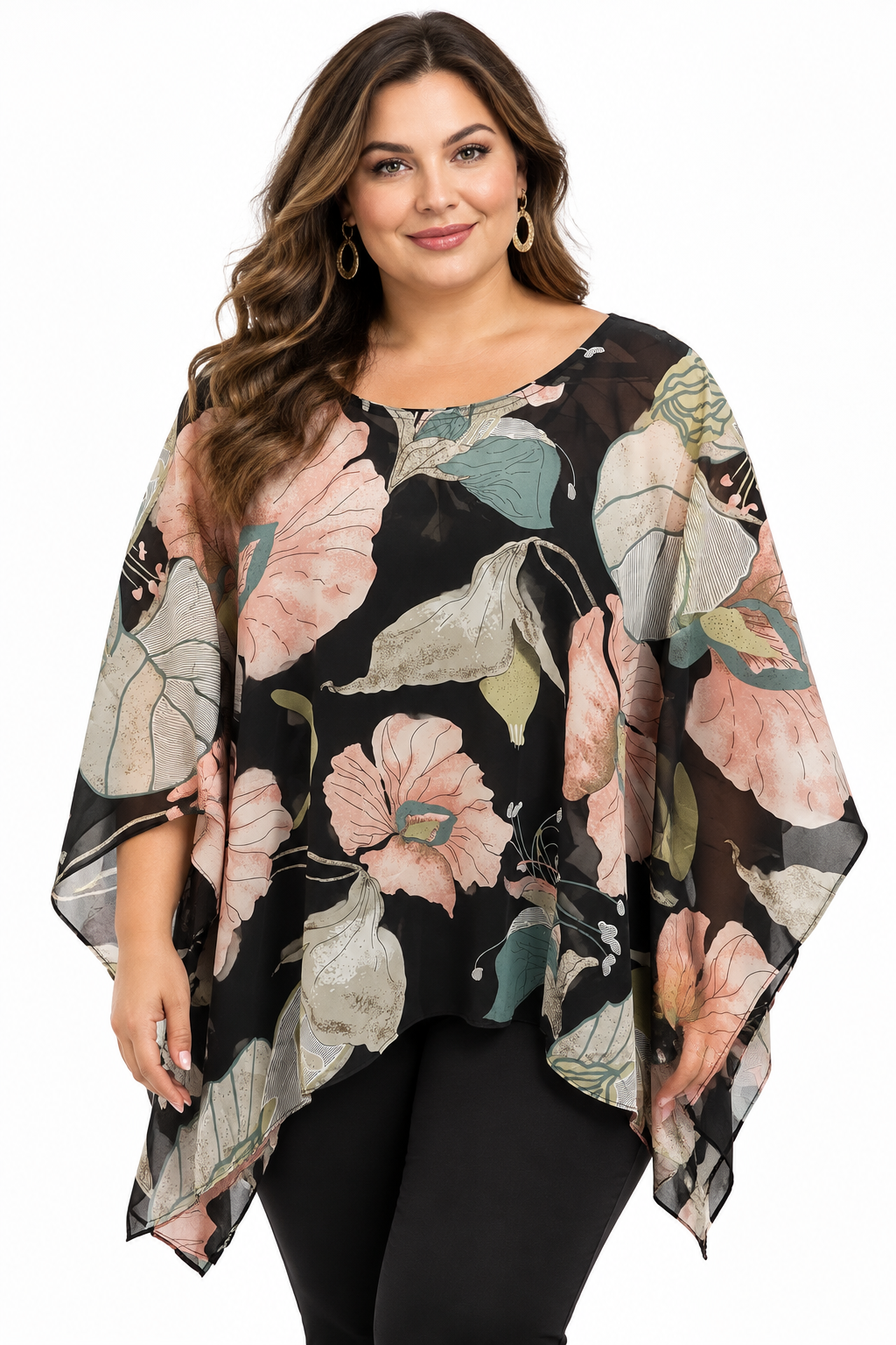 Floral print chiffon top, 12/ 14/16