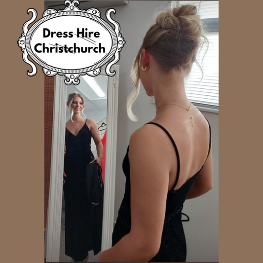 Rapsody black velvet silver sparkle midi dress, size 8