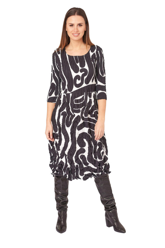 Alquema navy/white 3/4 Sleeve Smash Pocket Dress, size 1, fits 10-12-14