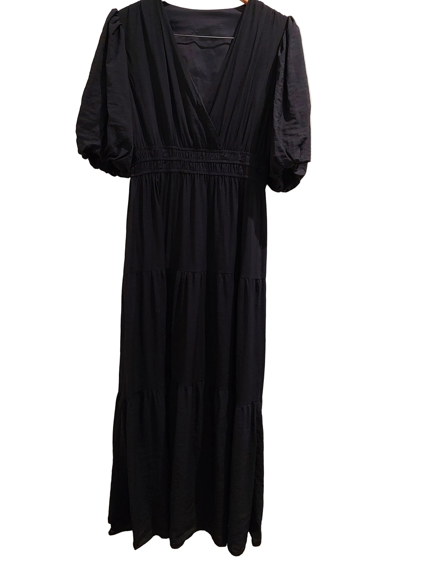 Navy rayon maxi dress, size 14