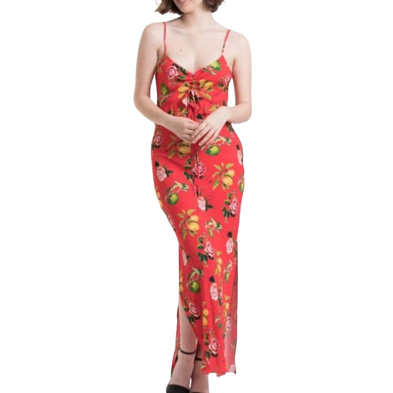 COOP By Trelise Cooper Red floral Fruity Frill dress, size S/10