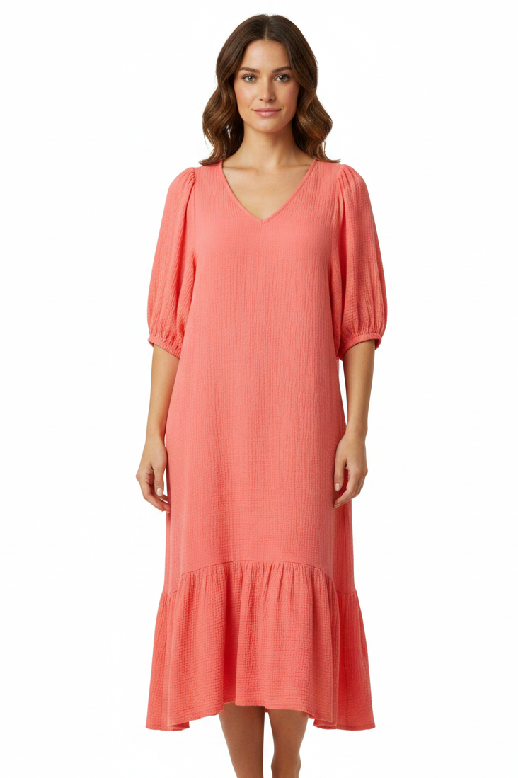 Stella & Gemma cheesecloth melon dress, size 10