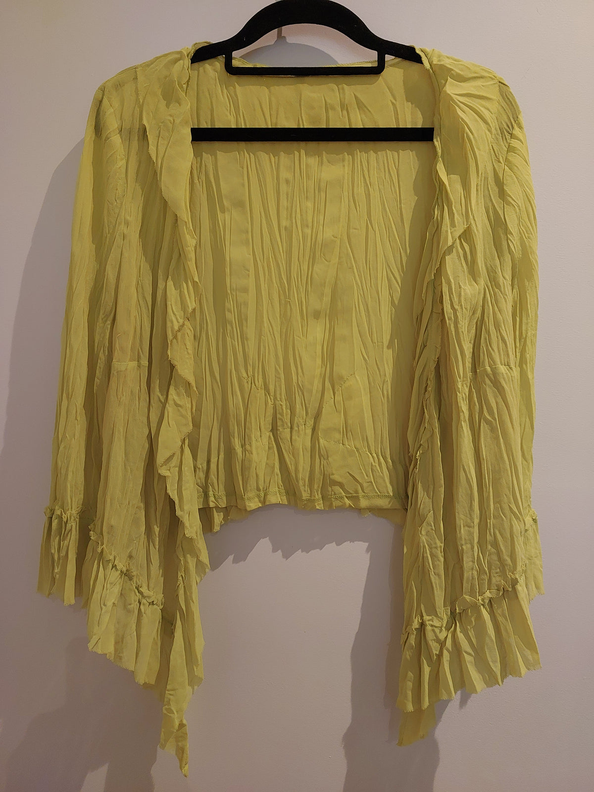 Chartreuse shrug, size 18