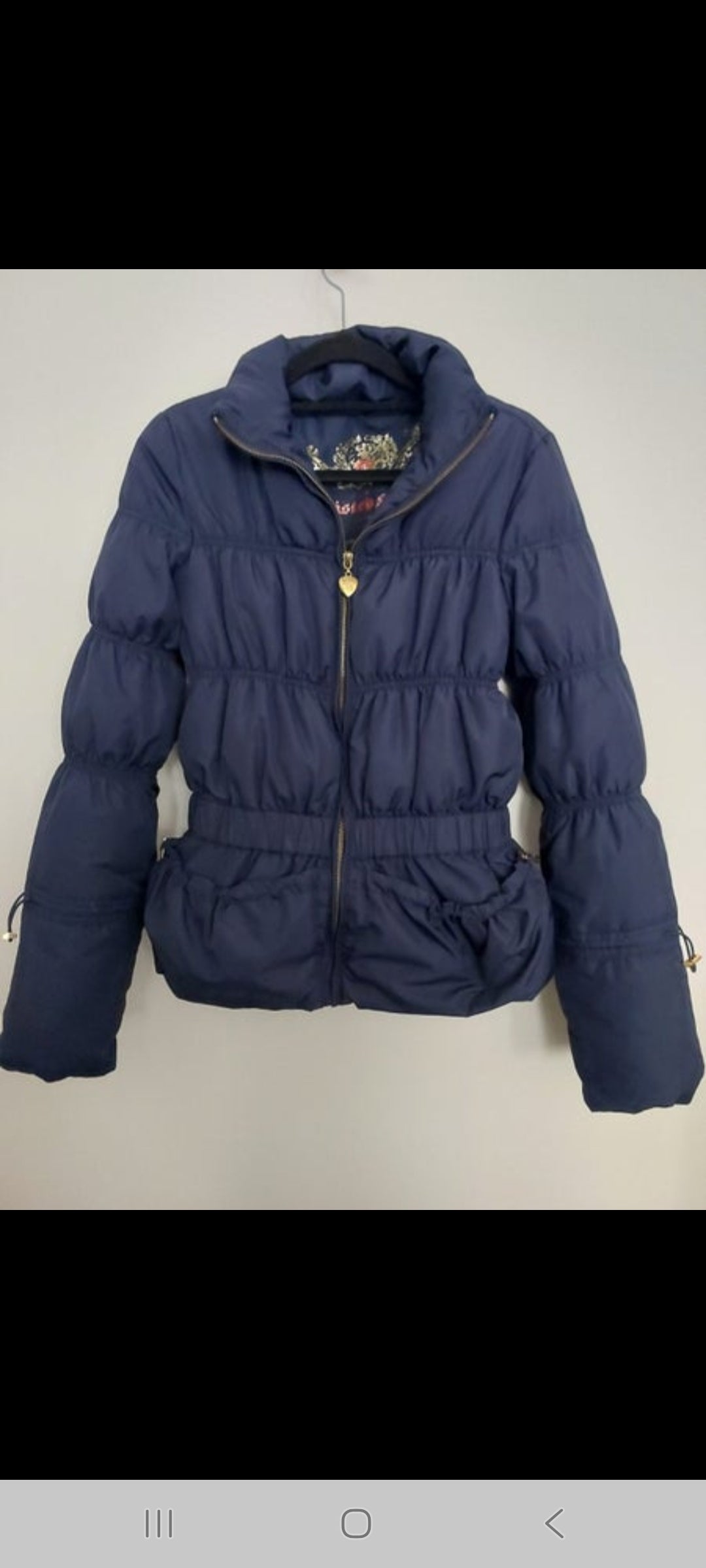 Twisted Heart blue puffer jacket, size 8