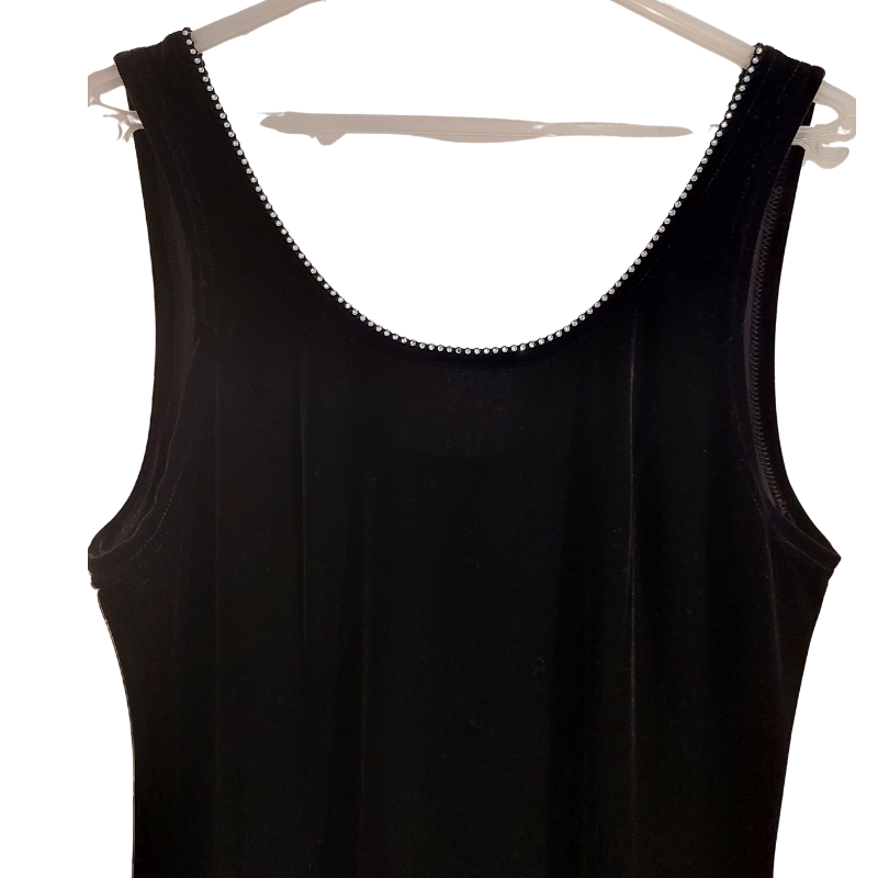 Black velvet crystal neckline formal/ball dress, size 12