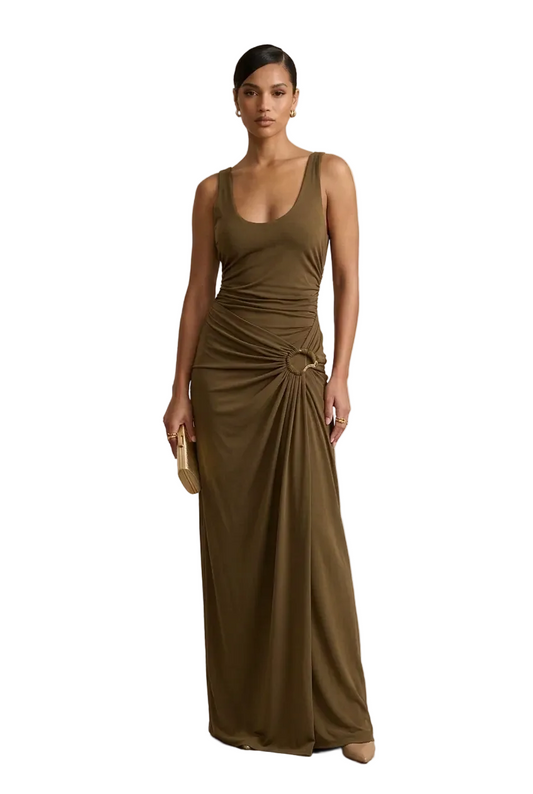 Hire-Witchery khaki green maxi dress, size 10