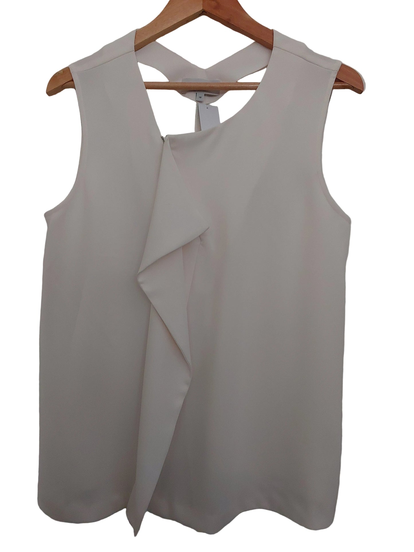 Veronica Maine ivory corporate Summer top size 12