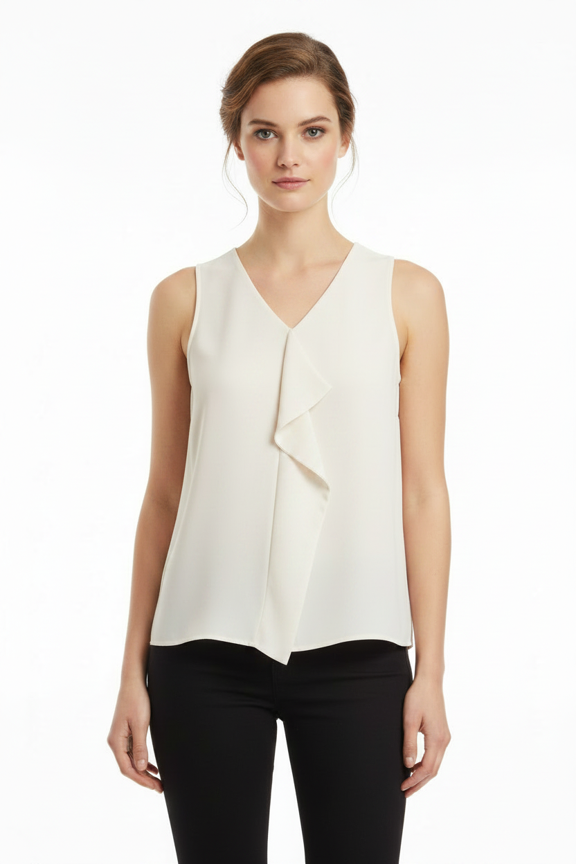 Veronica Maine ivory corporate Summer top size 12